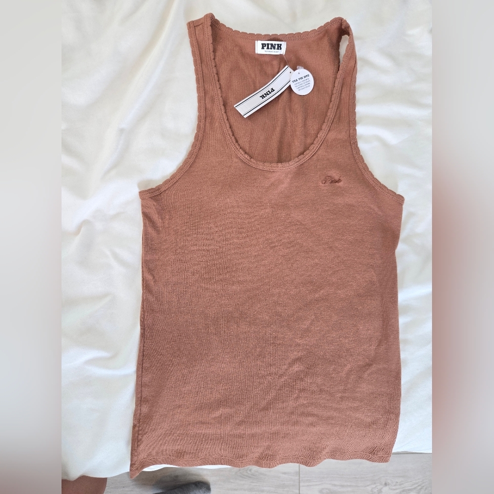 PINK Victoria's Secret Brown Scallop Tank